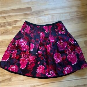 GAP Pink Floral Inverted Pleat Skirt
